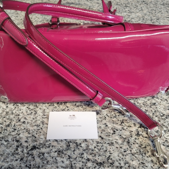 Coach Peyton Link C Embossed Leather Domed Satchel - Picture 5 of 15